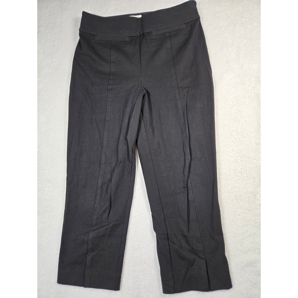Maeve Anthropologie Black Cropped Pintuck Trousers Side Zip Pants Womens Size 6
